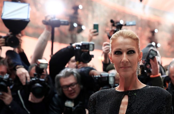 Singer Celine Dion poses before the Haute Couture Spring-Summer 2019 collection show by designer Alexandre Vauthier in Paris