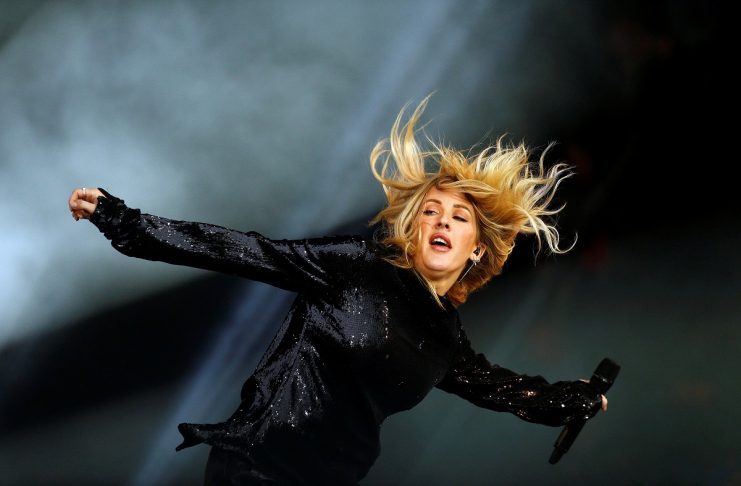 Singer Goulding performs on The Pyramid stage at Worthy Farm in Somerset during the Glastonbury Festival