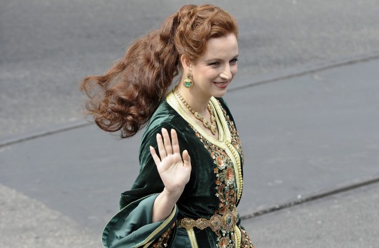 Princess Lalla Salma of Morocco arrives for a religious ceremony at Nieuwe Kerk church in Amsterdam