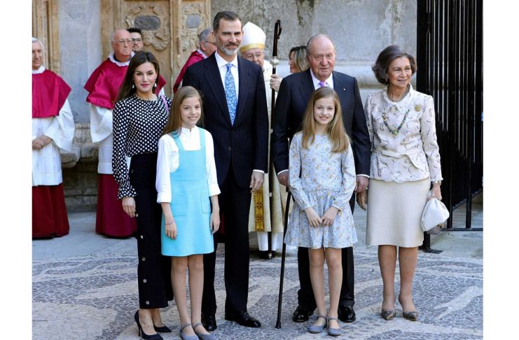 Spanish royal family attends Easter Sunday mass in Palma de Mallorca