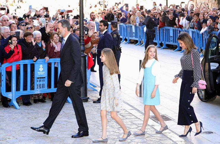 Spanish royal family attends Easter Sunday mass in Palma de Mallorca