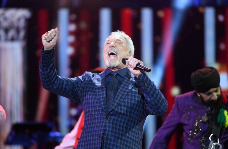 Sir Tom Jones performs during a special concert “The Queen’s Birthday Party” to celebrate the 92nd birthday of Britain’s Queen Elizabeth at the Royal Albert Hall in London