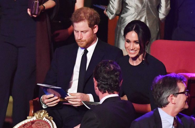 Britain’s Prince Harry and Meghan Markle attend a special concert “The Queen’s Birthday Party” in London