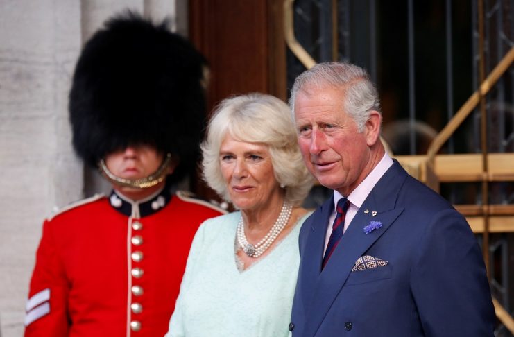 Britain’s Prince Charles and Camilla, Duchess of Cornwall, take part in a ceremony officially designating the Queens Entrance at Rideau Hall in Ottawa