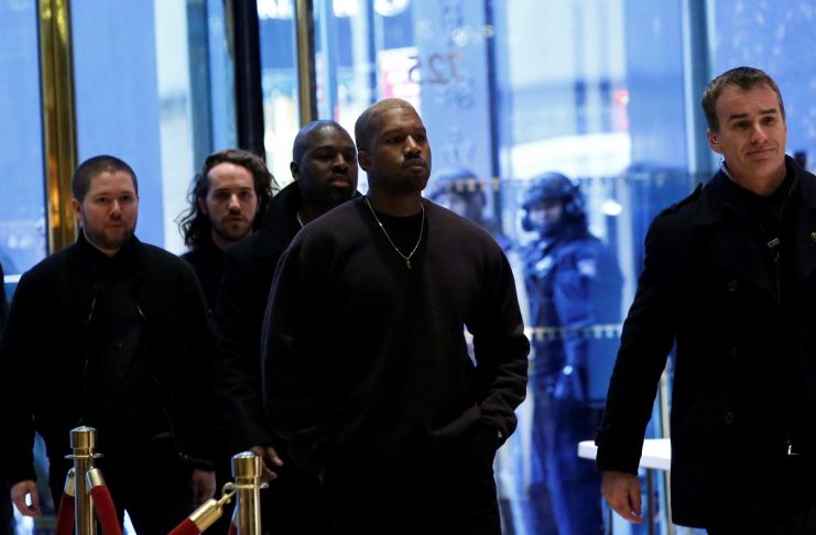 Musician Kanye West arrives for a meeting with U.S. President-elect Donald Trump at Trump Tower in Manhattan, New York City