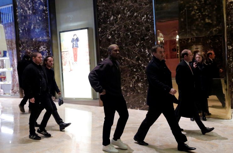 Musician Kanye West arrives for a meeting with U.S. President-elect Donald Trump at Trump Tower in Manhattan, New York City