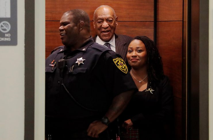 Actor and comedian Bill Cosby departs the courtroom after the first day of his sexual assault retrial at the Montgomery County Courthouse in Norristown
