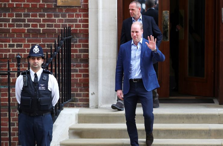 Britain’s Prince William leaves the Lindo Wing of St Mary’s Hospital after his wife Catherine, the Duchess of Cambridge, gave birth to a son, in London