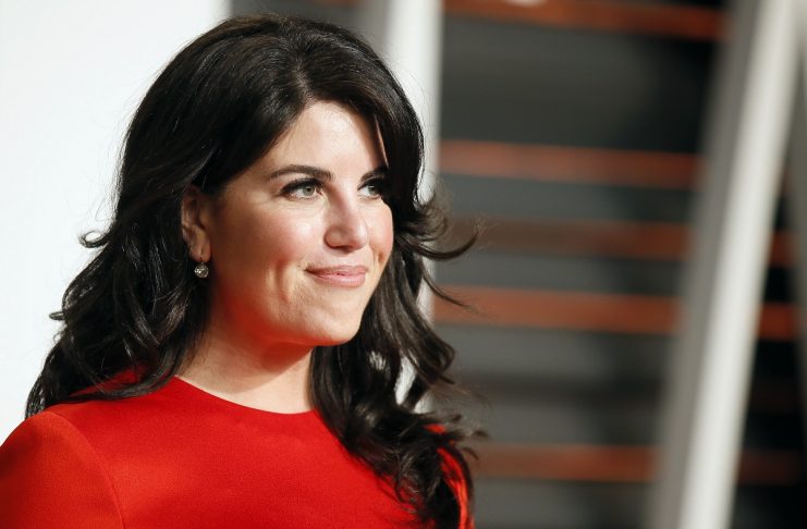 Monica Lewinsky arrives at the 2015 Vanity Fair Oscar Party in Beverly Hills