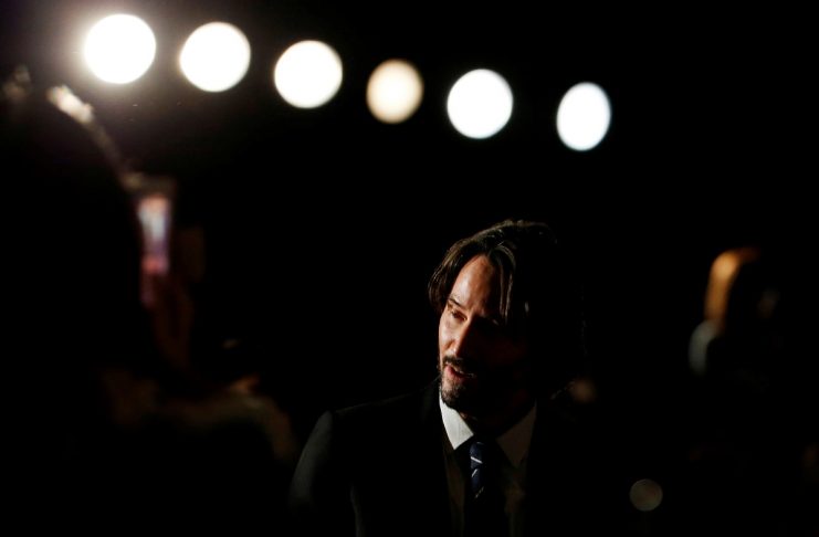 Cast member Keanu Reeves attends a promotional event of movie “John Wick: Chapter 2” in Tokyo