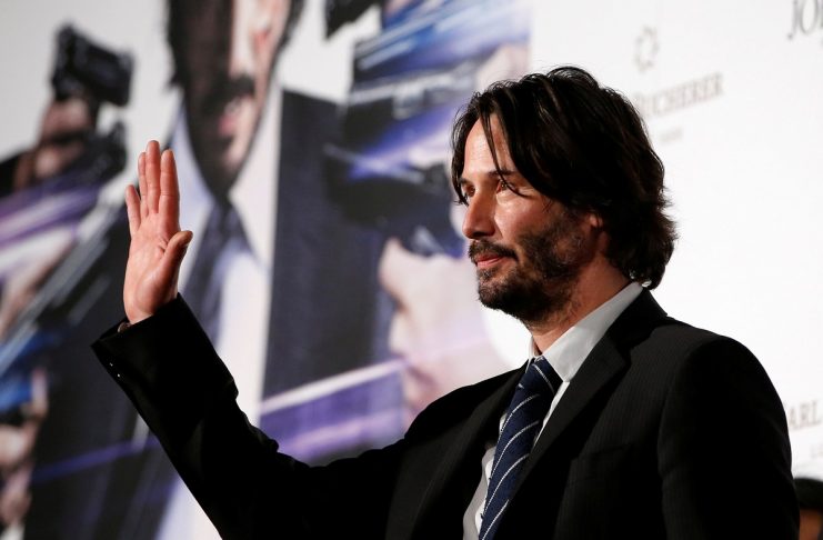 Cast member Keanu Reeves attends a promotional event of movie “John Wick: Chapter 2” in Tokyo