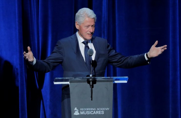 Former U.S. President Bill Clinton introduces Fleetwood Mac during the 2018 MusiCares Person of the Year show honoring Fleetwood Mac at Radio City Music Hall in Manhattan, New York