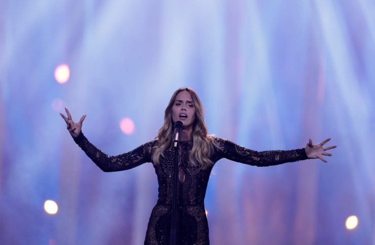 Croatias Franka performs Crazy during the dress rehearsal of Semi-Final 1 for Eurovision Song Contest 2018 at the Altice Arena hall in Lisbon