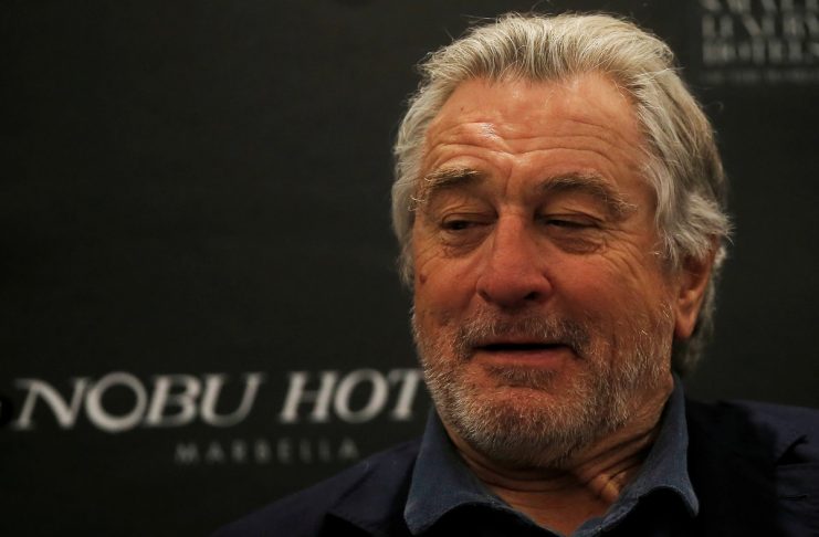 Robert de Niro smiles during a news conference for the inauguration of the new Nobu Hotel in Marbella