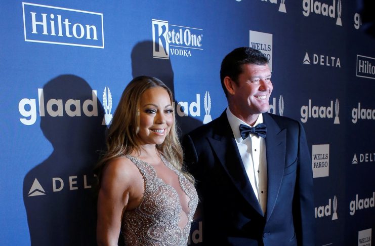 Singer Carey and Australian billionaire Packer, co-chairman of Melco Crown Entertainment attend the 27th Annual GLAAD Media Awards in New York