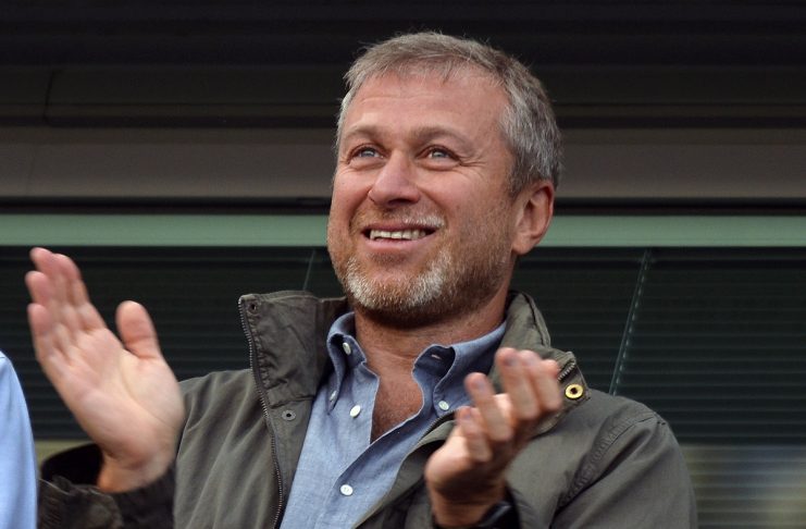 Chelsea owner Roman Abramovich applauds after the English Premier League soccer match between Chelsea and Hull City in London