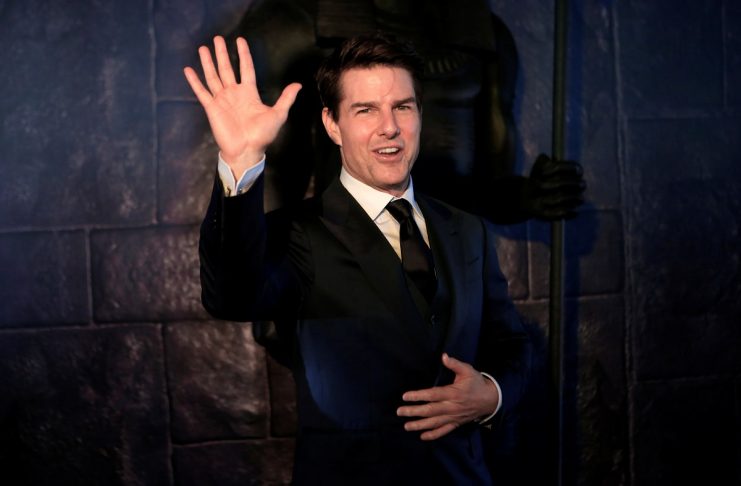 Actor Cruise poses while promoting his latest film “The Mummy” at Plaza Carso in Mexico City