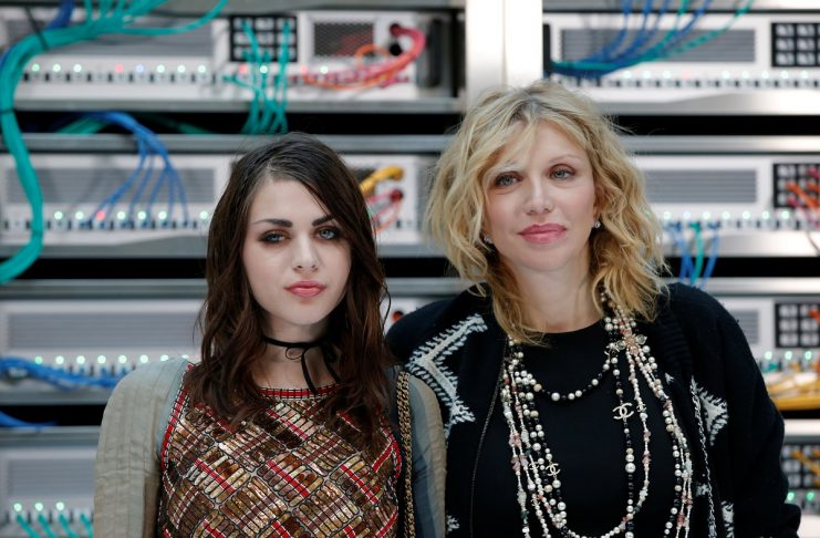 Musician Courtney Love and her daughter and producer Frances Bean Cobain pose during a photocall before the Spring/Summer 2017 women’s ready-to-wear collection for fashion house Chanel during Fashion Week in Paris