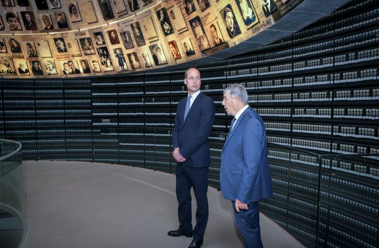 Britain’s Prince William, visits the Yad Vashem’s Hall of Names in Jerusalem