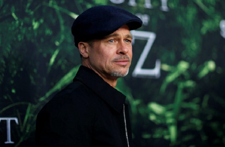 Producer Pitt poses at the premiere of the movie “The Lost City of Z” in Los Angeles