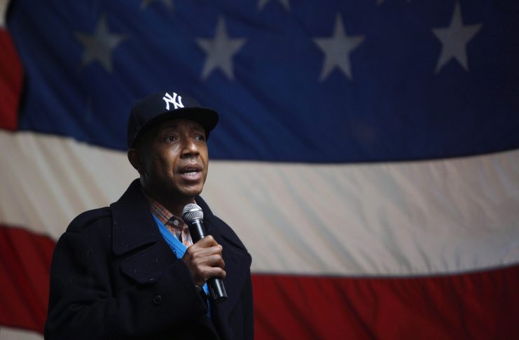Hip hop mogul Russell Simmons speaks at the “Today, I Am A Muslim, Too” rally in New York City