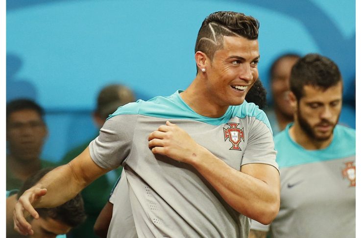 Portugal’s Cristiano Ronaldo takes part in a training session at Arena da Amazonia stadium in Manaus