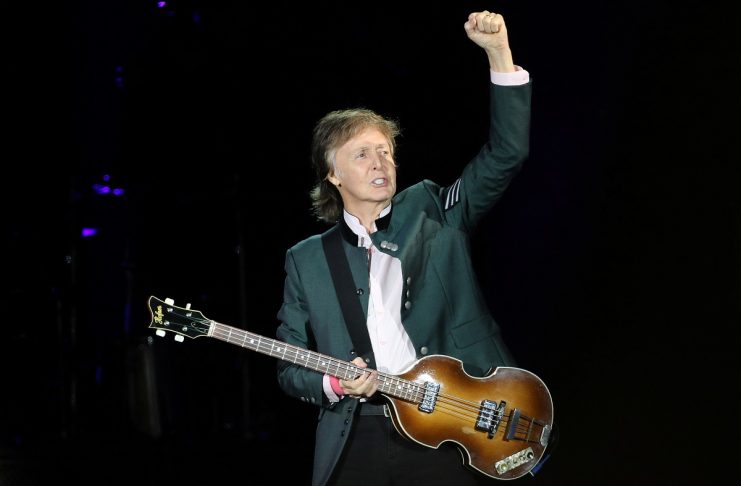 Paul McCartney performs during the “One on One” tour concert in Porto Alegre