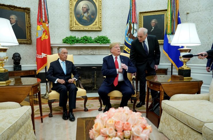 U.S. President Trump welcomes Portugals President Rebelo de Sousa at the White House in Washington