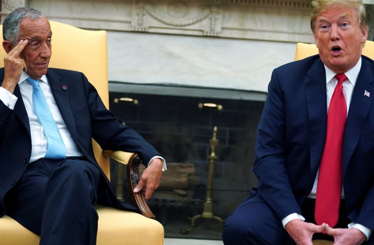 U.S. President Trump welcomes Portugals President Rebelo de Sousa at the White House in Washington