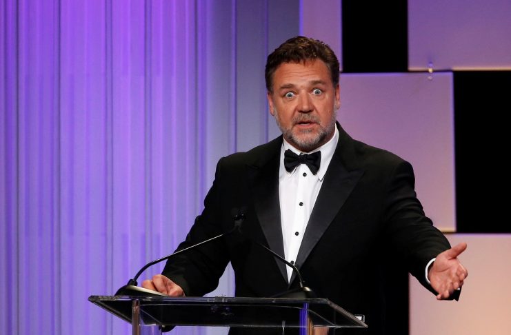 Actor Crowe speaks at the 30th annual American Cinematheque Award ceremony in Beverly Hills