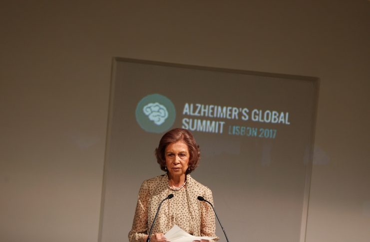 Former Queen Sofia of Spain speaks during the Alzheimer’s Global Summit Lisbon 2017 at the Champalimaud Foundation, in Lisbon