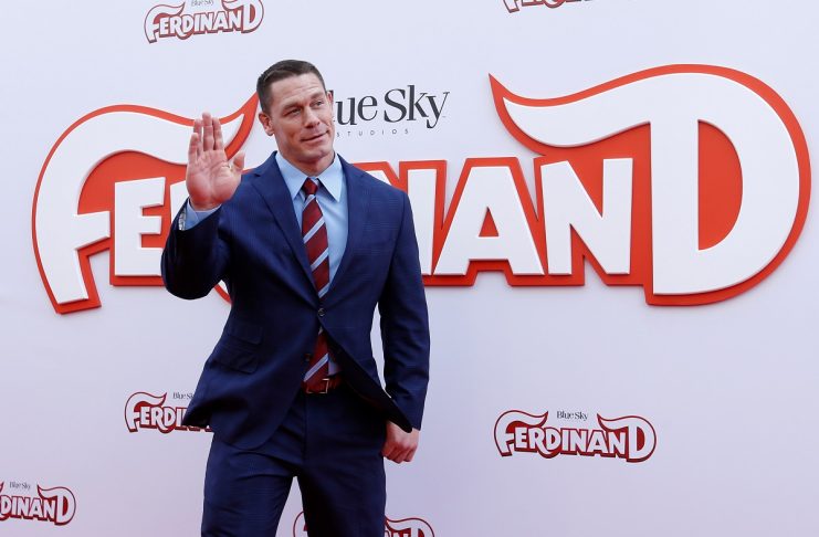 Cast member Cena poses at the premiere for “Ferdinand” in Los Angeles
