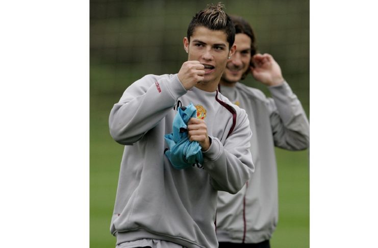 Cristiano Ronaldo during training