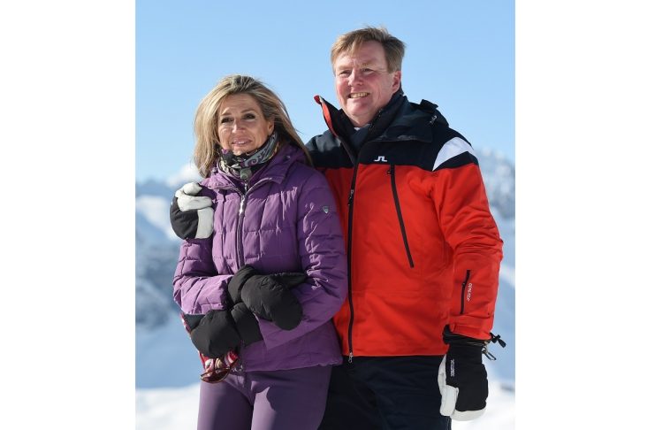 King Willem-Alexander and Queen Maxima of the Netherlands pose in Lech am Arlberg