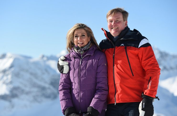 King Willem-Alexander and Queen Maxima of the Netherlands pose in Lech am Arlberg