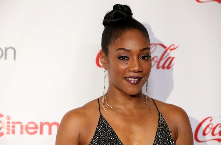 Tiffany Haddish, recipient of the Female Star of Tomorrow award, poses during the CinemaCon Big Screen Achievement Awards in Las Vegas