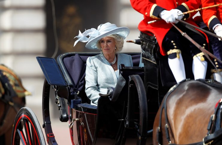 Britain’s Camilla, Duchess of Cornwall, takes part in the Trooping the Colour parade in central London