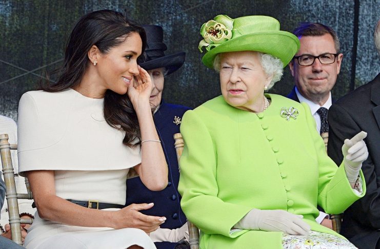Britain’s Queen Elizabeth and Meghan The Duchess Of Sussex attend the opening of the Mersey Gateway Bridge in Runcorn