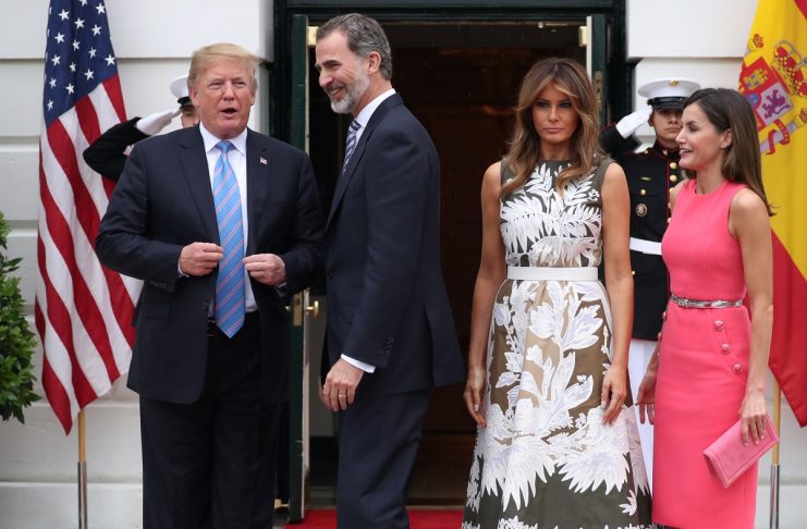 U.S. President Trump welcomes Spain’s King Felipe VI and Queen Letizia at the White House in Washington