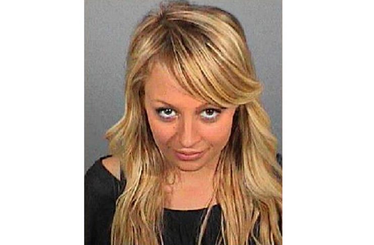 Booking mug of Nicole Richie after her surrender to Los Angeles Sheriff’s Department