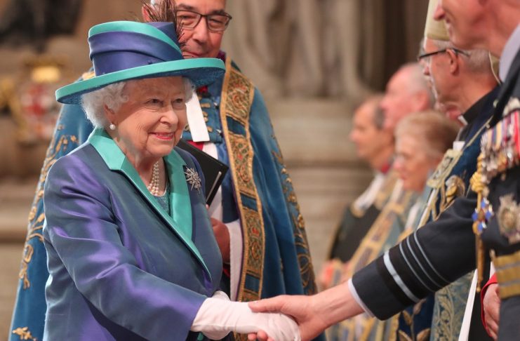 Britain’s Queen Elizabeth arrives at Westminster Abbey for a service to mark the centenary of the Royal Air Force, in central London