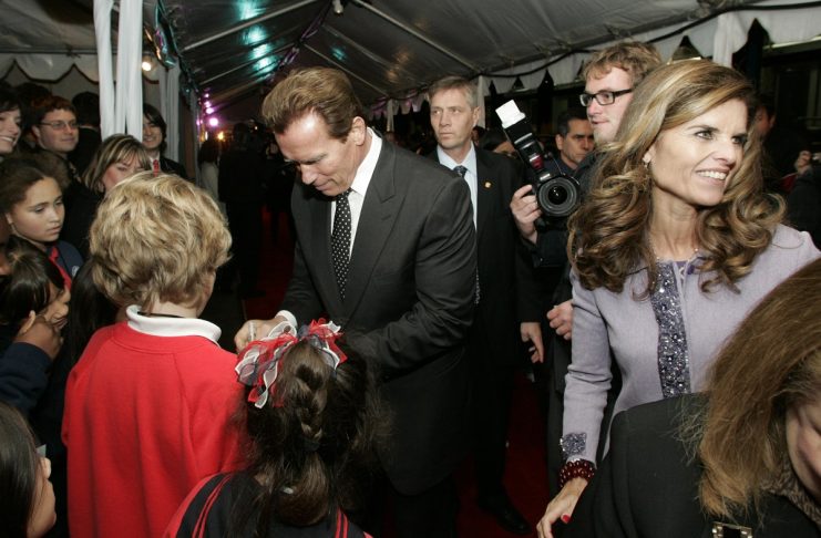 California Governor Arnold Schwarzenegger and First Lady Maria Shriver walk the red carpet  in Sacramento