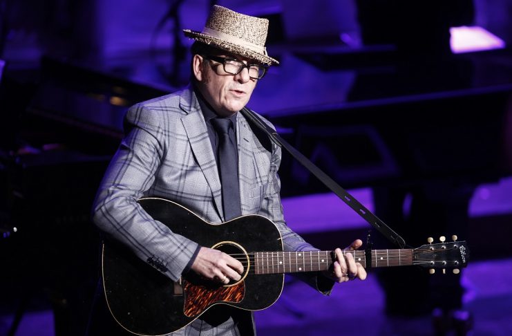 Musician Costello performs during the benefit “A Celebration of Paul Newman’s Dream” in New York