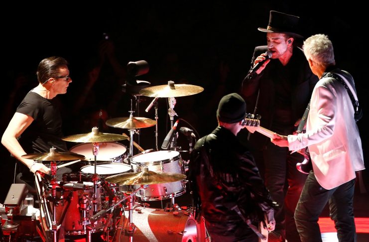U2 performs during the band’s “Experience + Innocence” tour at The Forum in Inglewood