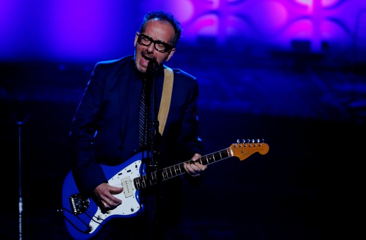 Singer Costello performs on stage after being inducted during the 47th Songwriters Hall of Fame Induction ceremony in New York