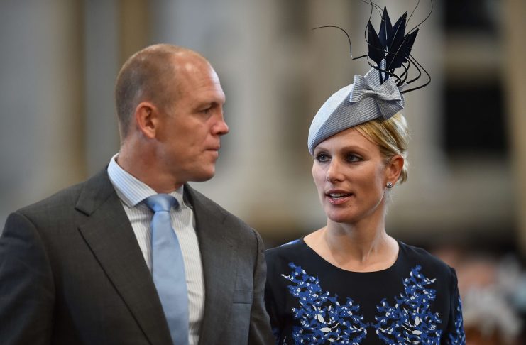 Britain’s Zara Phillips and her husband Mike Tindall arrive for a service of thanksgiving for Queen Elizabeth’s 90th birthday at St Paul’s cathedral in London