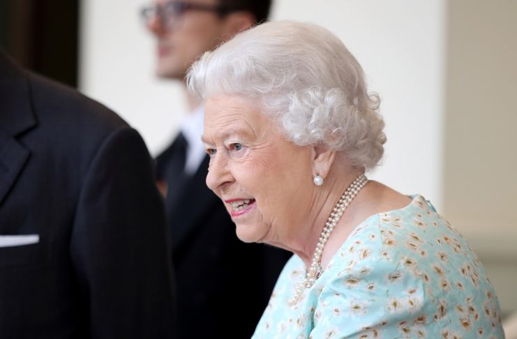 Britain’s Queen Elizabeth II bids farewell to Spain’s King Felipe and Queen Letizia at Buckingham Palace in London
