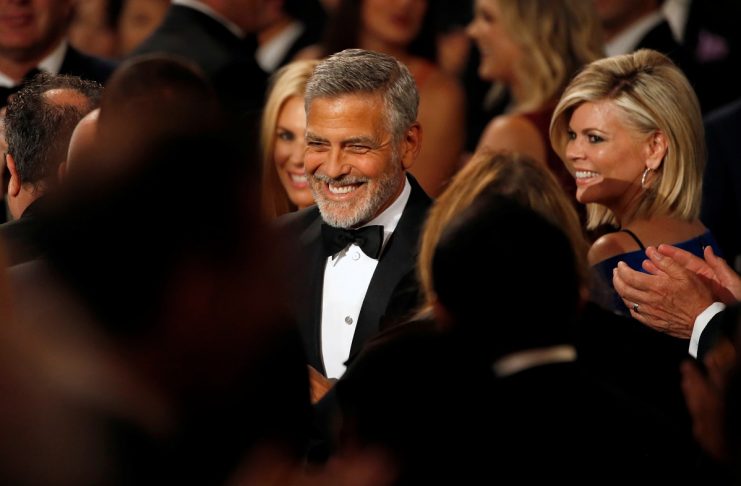 Actor Clooney walks the floor at the 46th AFI Life Achievement Award Gala in Los Angeles