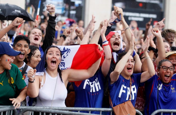 Soccer Football – World Cup – Final – France fans react as they watch France v Croatia