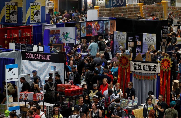 Attendees gather for preview night before the opening of pop culture convention Comic Con in San Diego